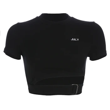 

Hip Hop Costumes Women Jazz Stage Clothes Black Short Sleeve Sexy Hollow Waist Street Dancing Outfit Performance Wear DT1863