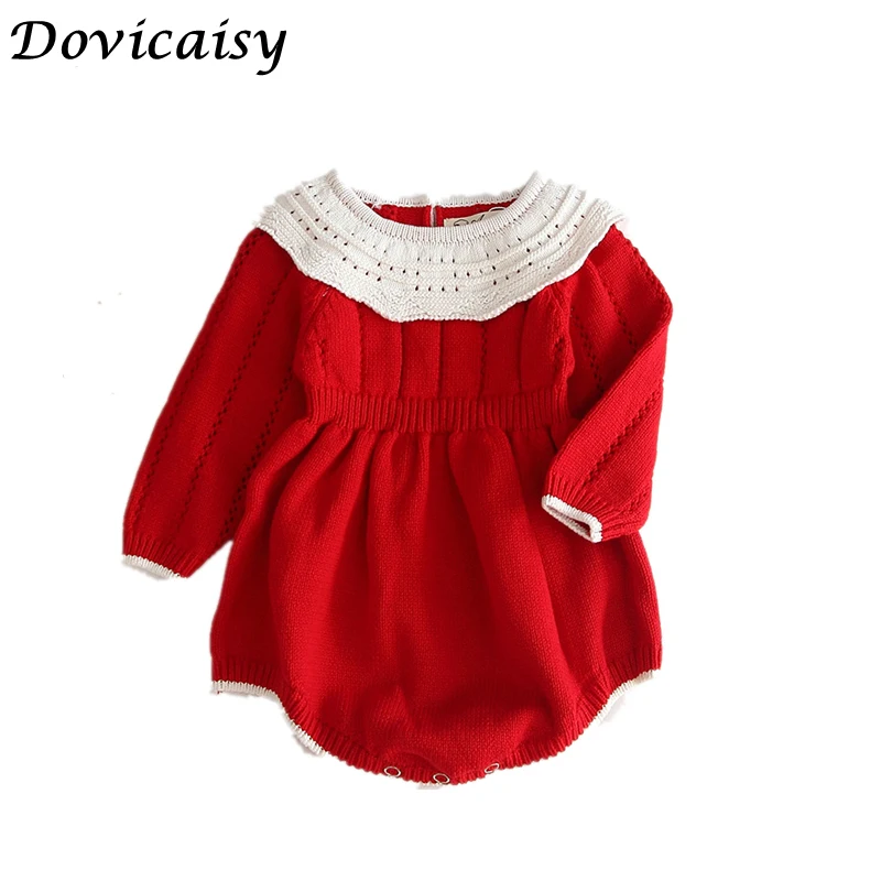 

Baby Rompers Winter Warm Newborn Long Sleeve Jumpsuits Outfits Solid Color Knitted Infant Girls Overalls Kids Boy Costume
