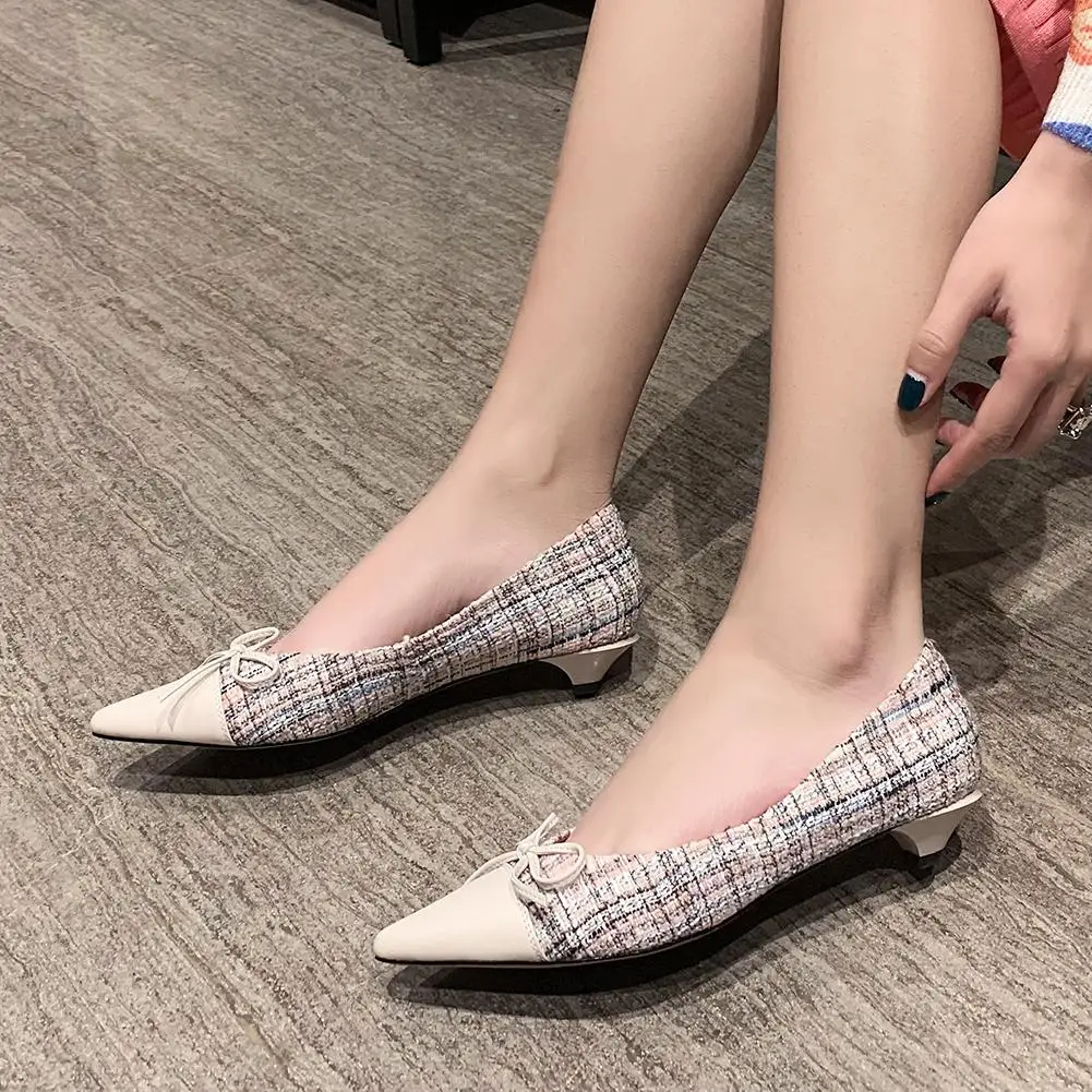 

Sarairis new arrivals 2020 Pointed Toe Genuine Leather Shoes Women Pumps Slip On Strange Style Casual Leisure Pumps Woman Shoes