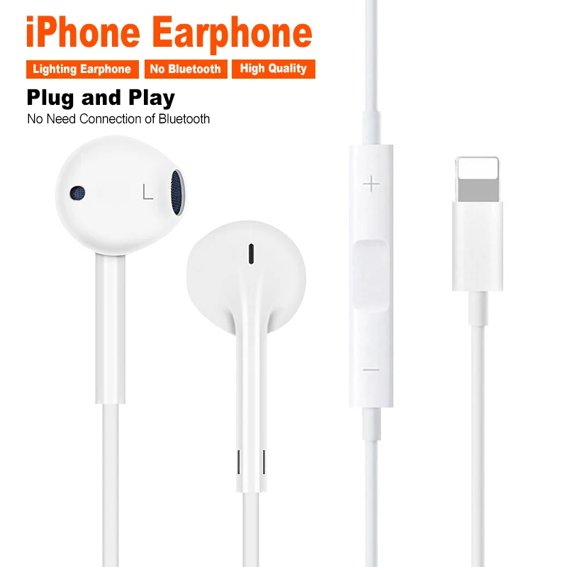 Проводная гарнитура с подсветкой стерео наушники без Bluetooth для Apple iPhone 8 7 Plus X XS MAX XR с микрофоном