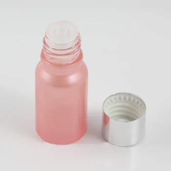 

10ml Fancy Aromatherapy Oil Glass Pink Bottle Packaging With Silver Cap