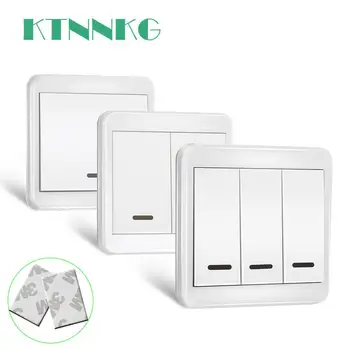 

433MHz Mounted Light Switch Wireless Remote Controls 86 Wall Panel RF Transmitter With 1 2 3 Buttons KTNNKG Switch