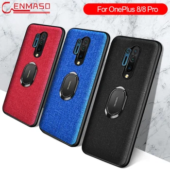 

Capa for Oneplus 8 Pro Case for Oneplus 8 7T Pro Magnetic Car Holder Ring Back Case One Plus 7T 7 8 Pro Fabric Cloth Full Case