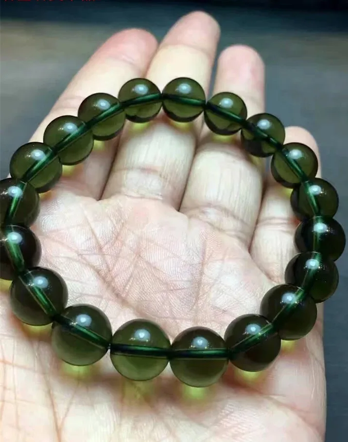 EASTCODE Fashion A+++ 100/% Natural Moldavite 1pc Green aerolites Czech Crystal Stone 8mm Bead Meteorite Bracelet Energy