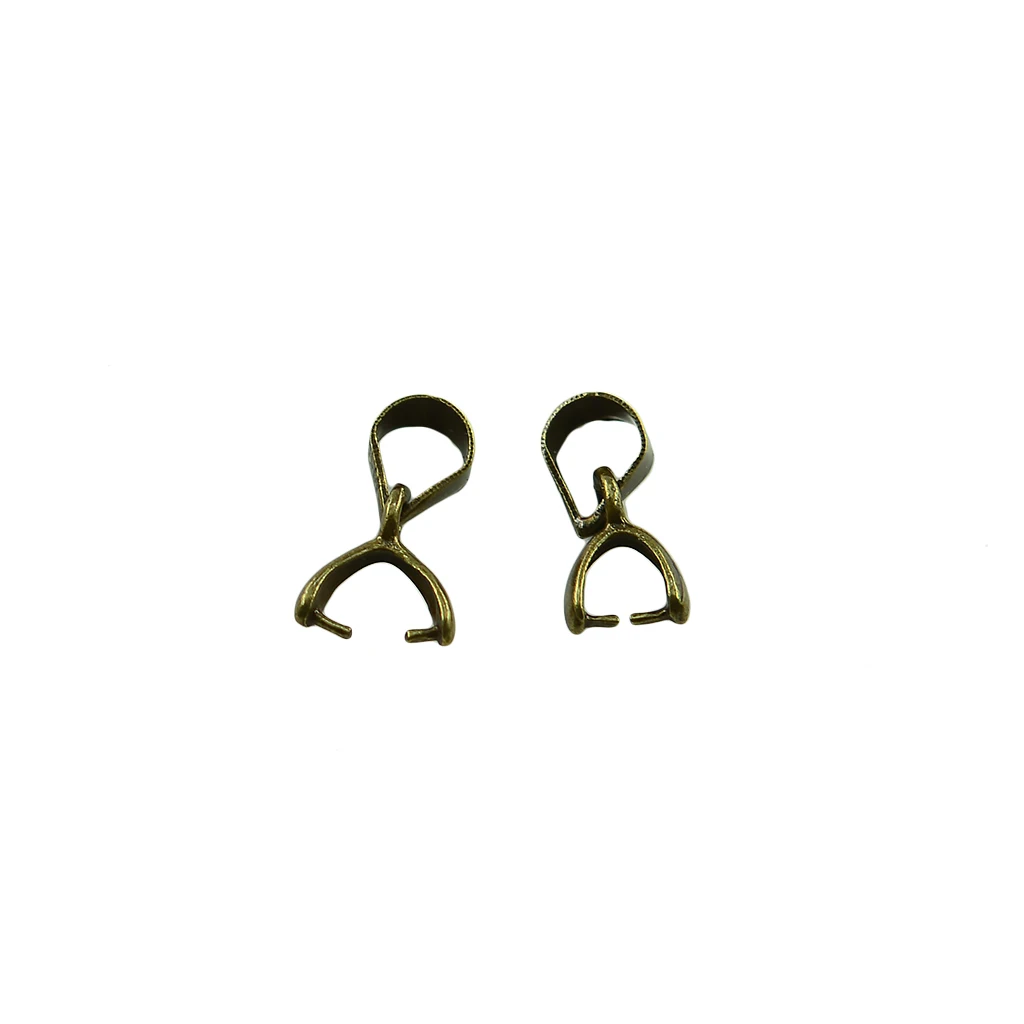 20 Pieces Pinch Bails Connector Clasps DIY Jewelry Making for Pendants Retro Bronze Connector Charms