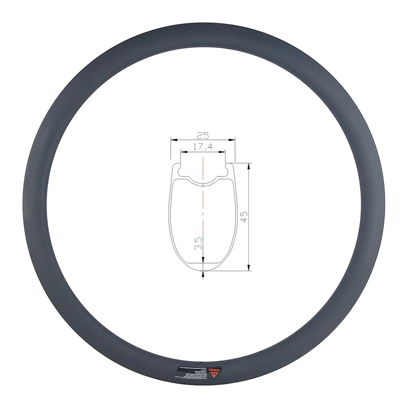 45 мм U форма бескамерная дорожная диск клинчерный обод из углеродного волокна 700c с фокусным расстоянием 25 мм Труба из углеродистого волокна 3K UD МАТОВЫЕ глянцевые 20 24 28 32 36 отверстий дисковый тормоз колеса велосипеда