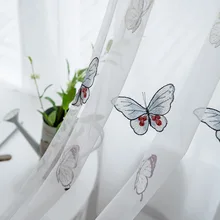 Тюль-бабочка, занавески для гостиной, спальни, прозрачные шторы, Современная вуаль, декоративные оконные обработки, индивидуальные wp431#4