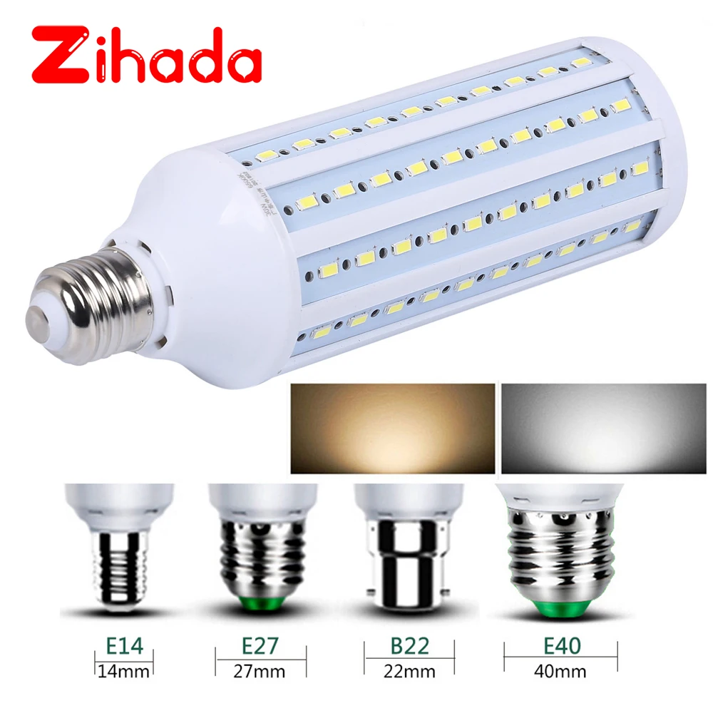 AC85-265V LED Bulb Lamp Light LED 5W 10W 15W 20W 30W 60W 80W 150W 5630 2835 SMD Corn Bulb Energy Saving Lamp E27 B22 E40 E14