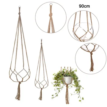 

Vintage Plants Hanger Jute Rope Botanic Hooks Flower Pot Holder Legs String Hanging Rope Home Garden Ornaments Wall Art