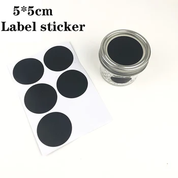 

5cm Round Scrub Blackboard Sticker Small Label Glass Spice Bottle Sealed Can Label Kitchen Sticker Round Square Label Sticker