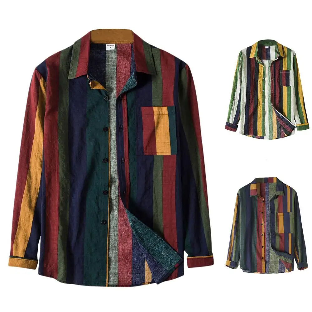 56689-4f3e3f.jpg Men Linen Cotton Short Sleeve Shirt Summer Floral Loose Baggy Casual Shirts Tops Holiday Beach Men's Hawaii Shirts - Image 1