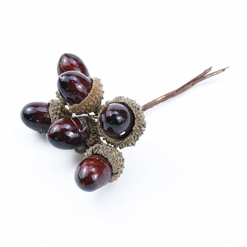 Pine cone 6 шт. искусственная сосна, конус ручной работы, искусственные растения, Рождество, свадьба, украшение для дома, ягоды, сделай сам, Подарочная коробка, скрапбукинг, венок, цветок - Цвет: Pine cone