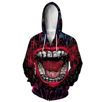 

2019 novos men and women 3D Personagem Zipper hoodie de Anime Hoodies Moda Pullover Encabea Super Hoodies Jaqueta Big size 6 xl