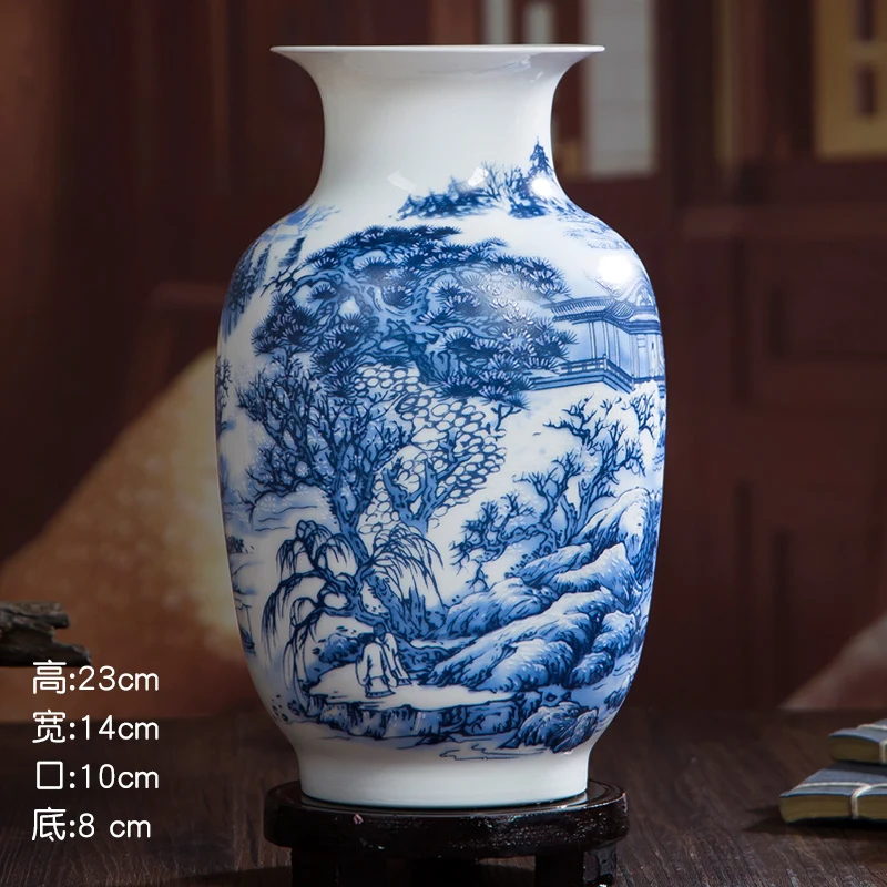 Прекрасная керамическая ваза Jingdezhen композиция для цветов украшение дома