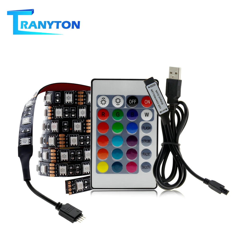 USB Светодиодная лента 5050 RGB гибкий светодиодный светильник домашняя лампа DC5V 1 м 2 3