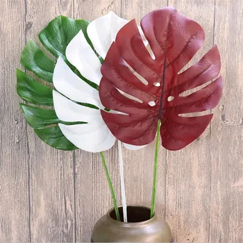 

10Pcs Fake Long Stem Turtle Leaf 25.59" Length Simulation Plastic Plant for Wedding Home Shop Decorative Artificial Plants