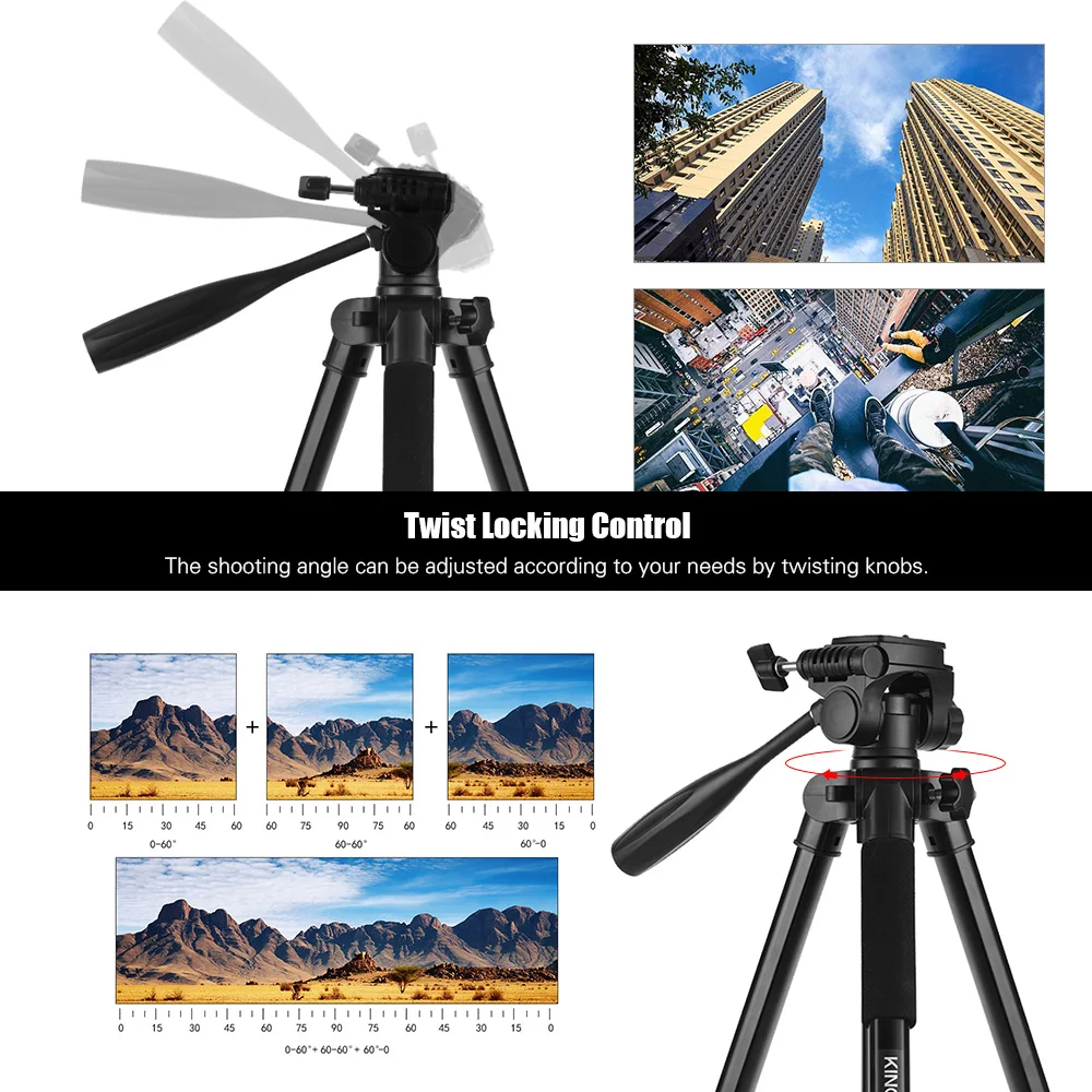 KINGJOY VT-880 Портативный Выдвижной Штатив монопод для камеры Canon Nikon sony DSLR DV видеокамера с держателем для телефона