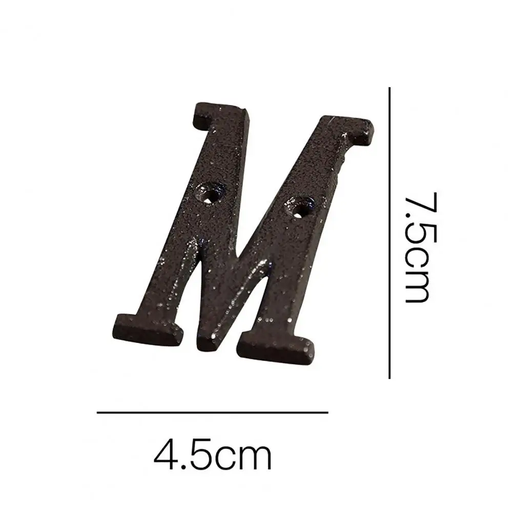 Metal Letter Decoration Retro Style Groceries Cast Iron Metal DIY House Doorplate Letter Symbol