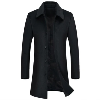 

8XL 7XL BIG Plus Size High Quality Jackets & Coats Single Breasted Casual Mens Wool Jackets Full Winter For Male Wool Overcoat
