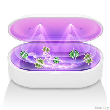 

UV Smartphone Sanitizer Wireless Charger 15W Watch Jewelry Cleaner Portable Disinfector Box UVC Light A17 20 Dropship