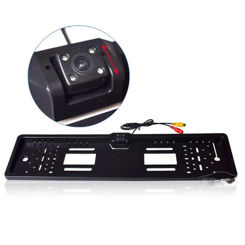 

European Car Number License Plate Frame Rear View Camera 4 LEDs Night Vision Reverse Backup Parking Rearview Cam Car Plate