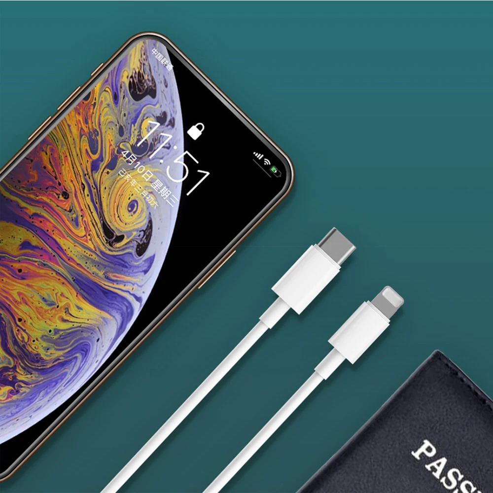 USB-C к PD кабель быстрой зарядки C94 чип для iPhone 11/11 pro/X/XS/XR/8 iPad применимый 18 Вт 29 Вт 30 Вт 61 Вт 87 Вт USB-C адаптер питания