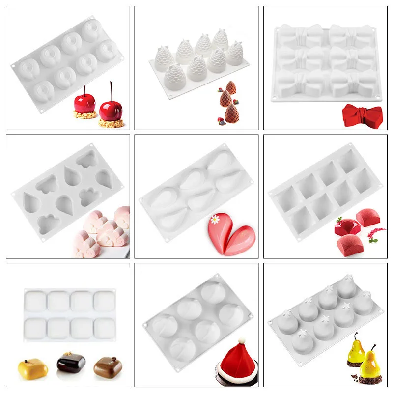 3D силиконовая форма для украшения торта Мусса десертная выпечки пирожных с