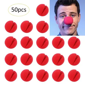 

50PCS Funny Foam Clown Nose Circus Clown Red Nose Party Christmas Halloween Costume Favor Supplies Decorations Festival Props
