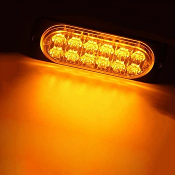 

10pcs 12LED Car Truck Urgent Warning Amber Lighting Driving Fog Working Light Lamps Set 12V 36W Signal Lamp