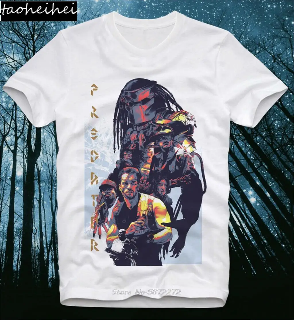 Sommer T Shirt Predator Arnold Schwarzenegger Alien KULT FILM RETRO