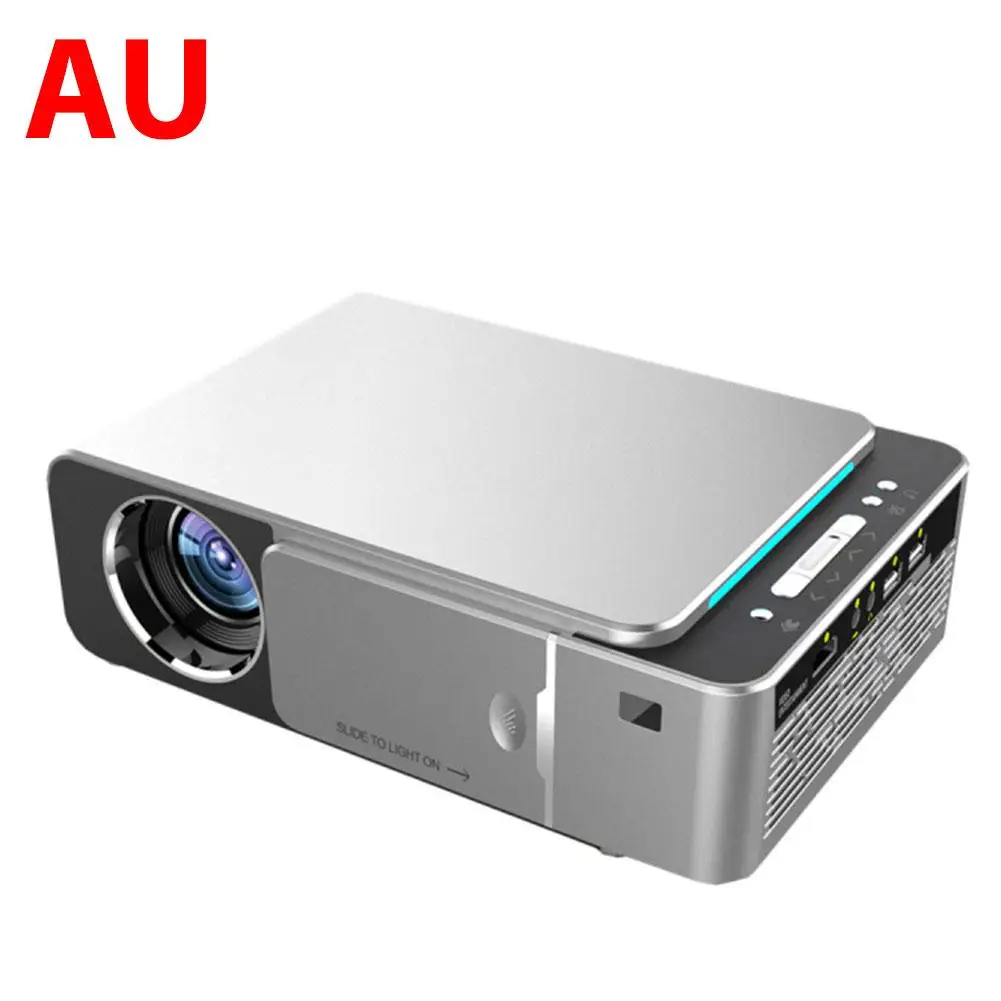 Мини Портативный светодиодный проектор 4K 1080P экран видео проектор с ИК USB Домашний кинотеатр с HDMI sd-картой порт для дома - Цвет: AU