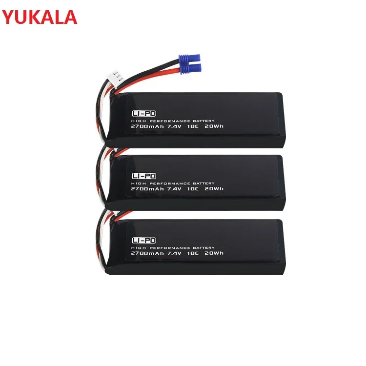 

YUKALA 1PCS-3PCS H501S H501A H501M X4 RC Quadcopter Spare Parts 7.4V 2700mAh 10C Battery H501S-14 For RC Quadcopter
