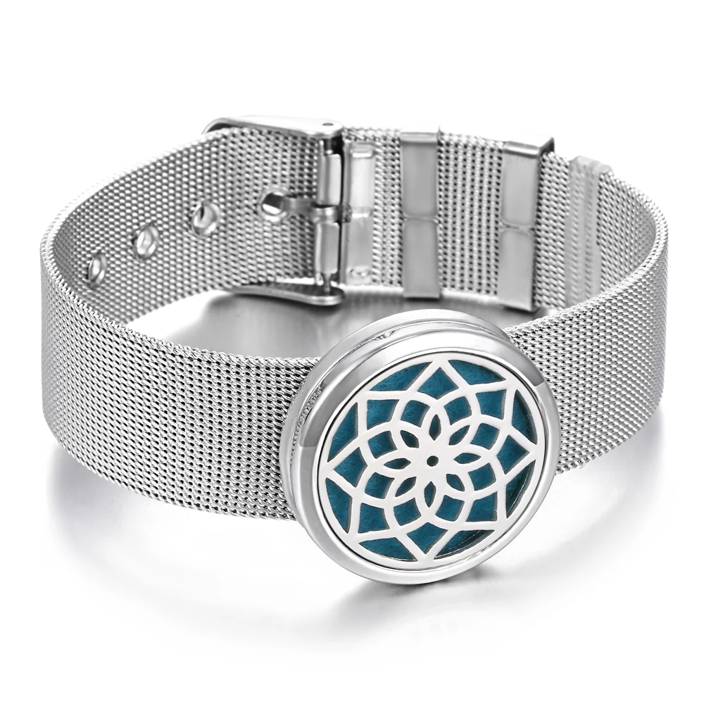 14 Высокое качество ароматерапия Bracelet браслет 316L из нержавеющей стали Дерево жизни духи эфирные масла диффузор браслет ремешок для часов - Окраска металла: 14