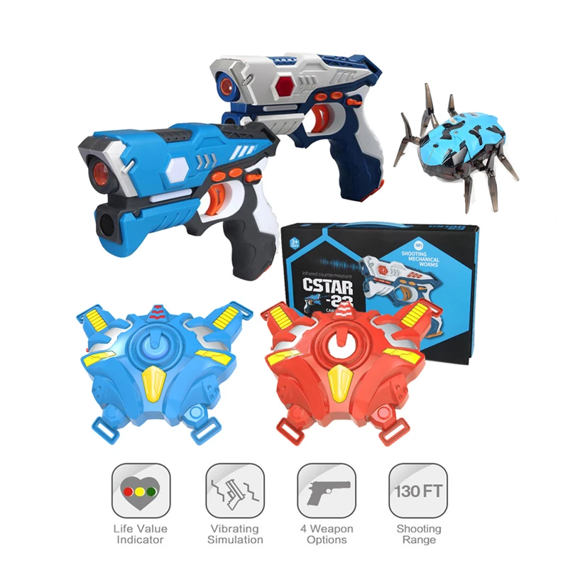Pistolas de juguete con láser infrarrojo para niños, Pistola de juguete, modelo de plástico, juego de batalla con chalecos, gafas, multijugador, juegos CS|Armas de juguete| - AliExpress