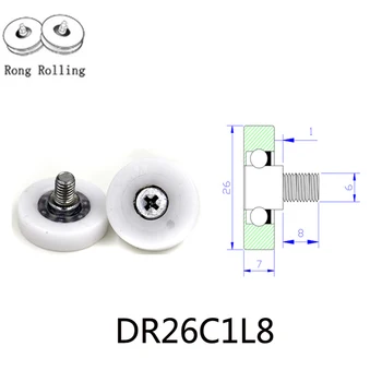 

26X7 POM material encapsulated bearing with screw,roller diameter 27mm,thickness 7mm,wardrobe pulley,furniture pulley.