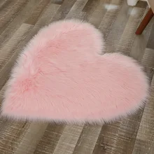 Коврик с сердечками без ворса, ковер из искусственной шерсти, овчины, пушистые коврики из искусственной кожи, коврик для гостиной