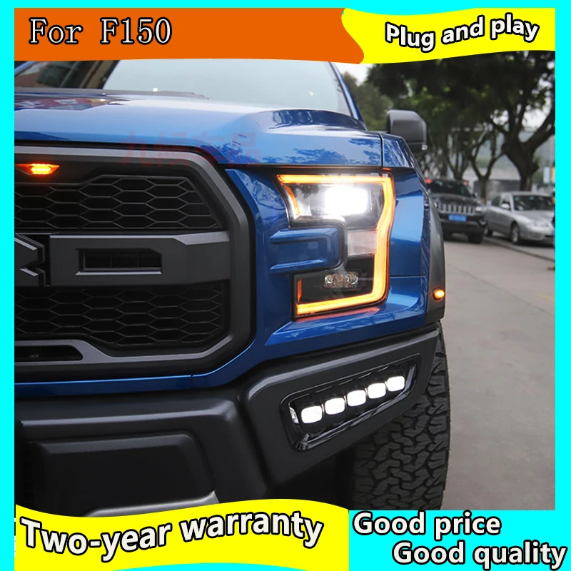 Чехол для автомобильной фары Ford F150 Raptor светодиодный Head светильник s 2015-2019 DRL