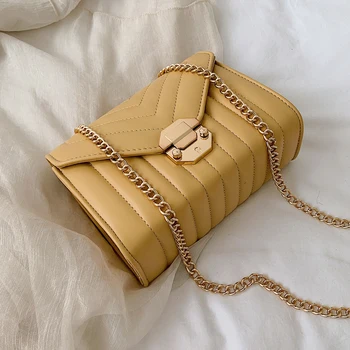 

Luxury Brand Female Flap Square Bag 2019 New High Quality PU Leather Women's Designer Handbag Lock Chain Shoulder Messenger Bag