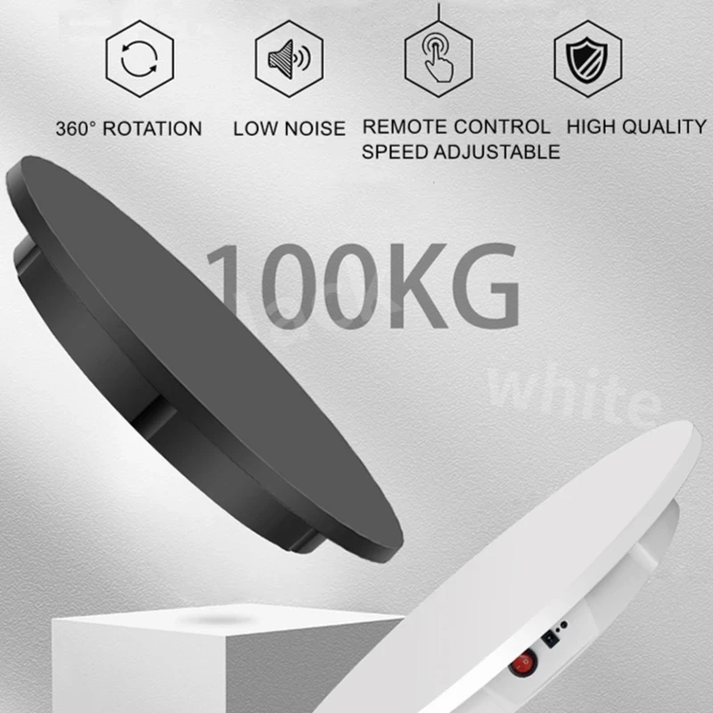 Gira a Plataforma Mesa de Rotação 60cm de Controle 100kg de Carga Remoto Giratória 360 ° Mudo Exposição Elétrica Fotografia Expositor 42 - 52 Que - Image 4