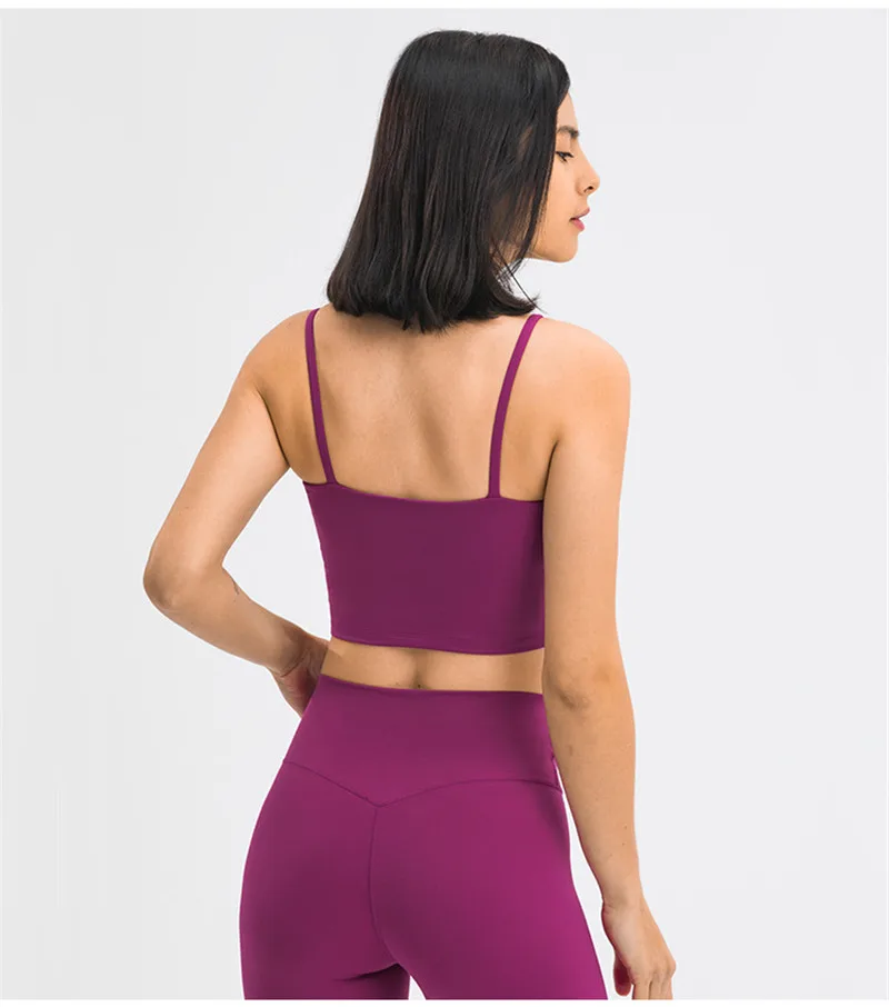 Solid Color Lulu Sport Tank Top Women Fitness Bra Yoga Vest No Rims With Chest Pad Butter Soft Beauty Back Half Sling Gym Clothe Solid Color Lulu Sport Tank Top Women Fitness Bra Yoga Vest No Rims With Chest Pad Butter Soft Beauty Back Half Sling Gym Clothe