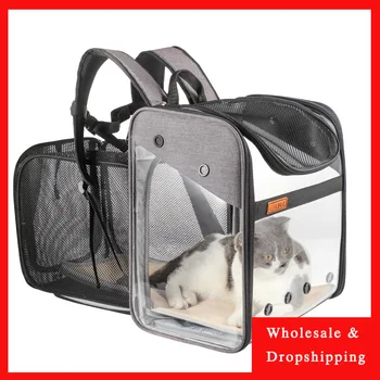

Pet supplies transparent pet bag PVC dog bag cat backpack folding cat bag space capsule portable pet box