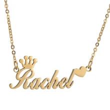 All Personalized Name Necklace,Custom Gold Heart Pendant,Stainless Steel Chain, Nameplate Choker?SKQIR Jewelry