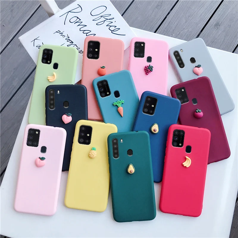3d fruit silicone case on for Samsung Galaxy a71 a51 a70 a70e a50 a40 a30 a50s a30s a20 a10 a7 2018 soft tpu back cover funda |