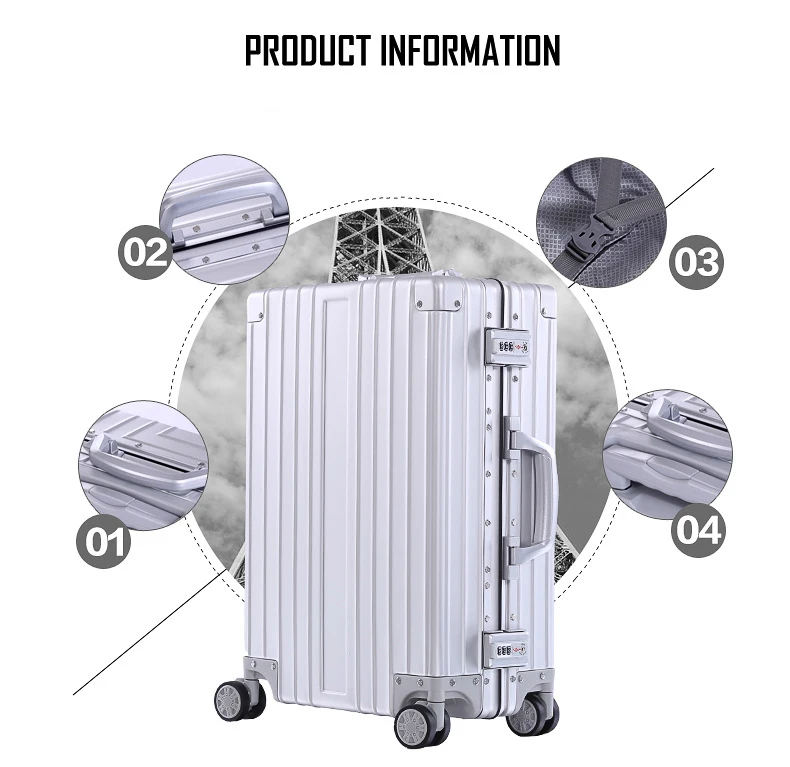 2" 26" 2" дюймов роскошный алюминиевый сплав магния багаж для мужчин бизнес полный металлический чемодан женский Дорожный Чехол