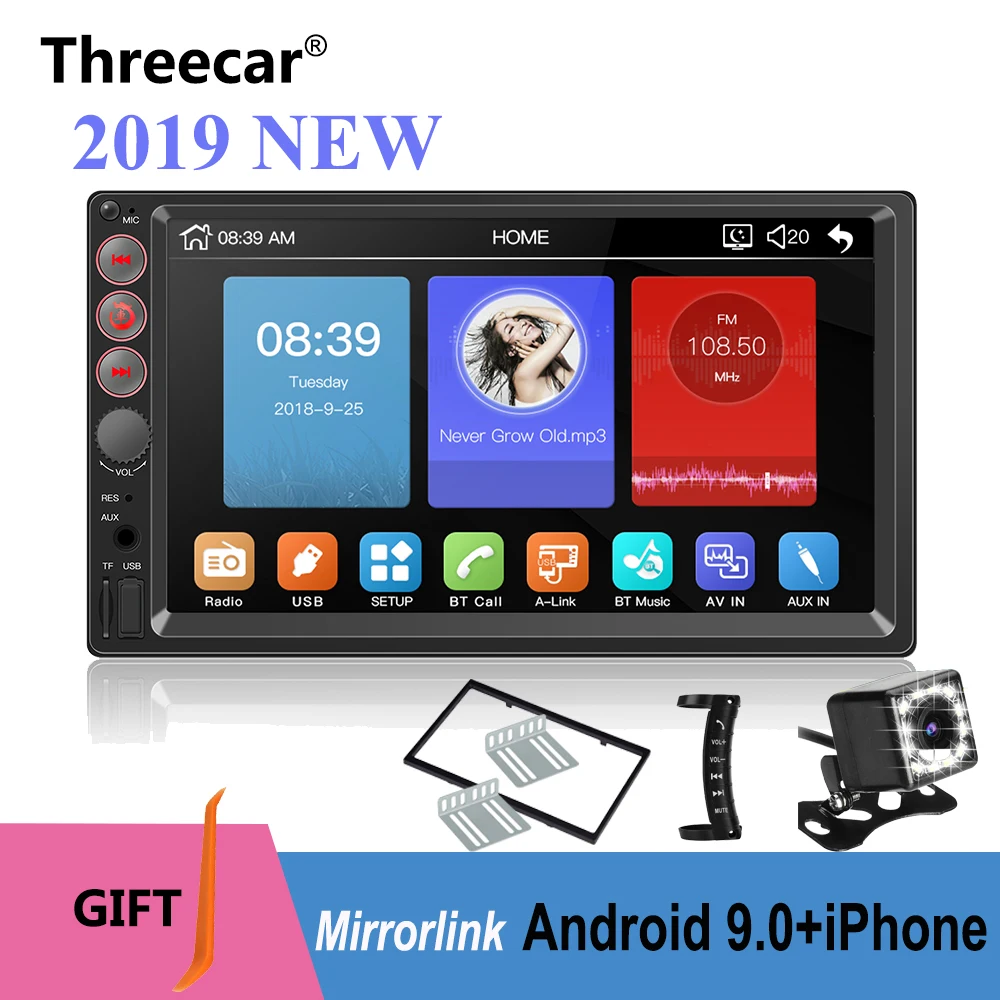 

2 din Multimedia Car Radio 7" HD Touch Car Stereo Mirror Link Android 9.0 Steering Wheel Control Support Rear View Camera