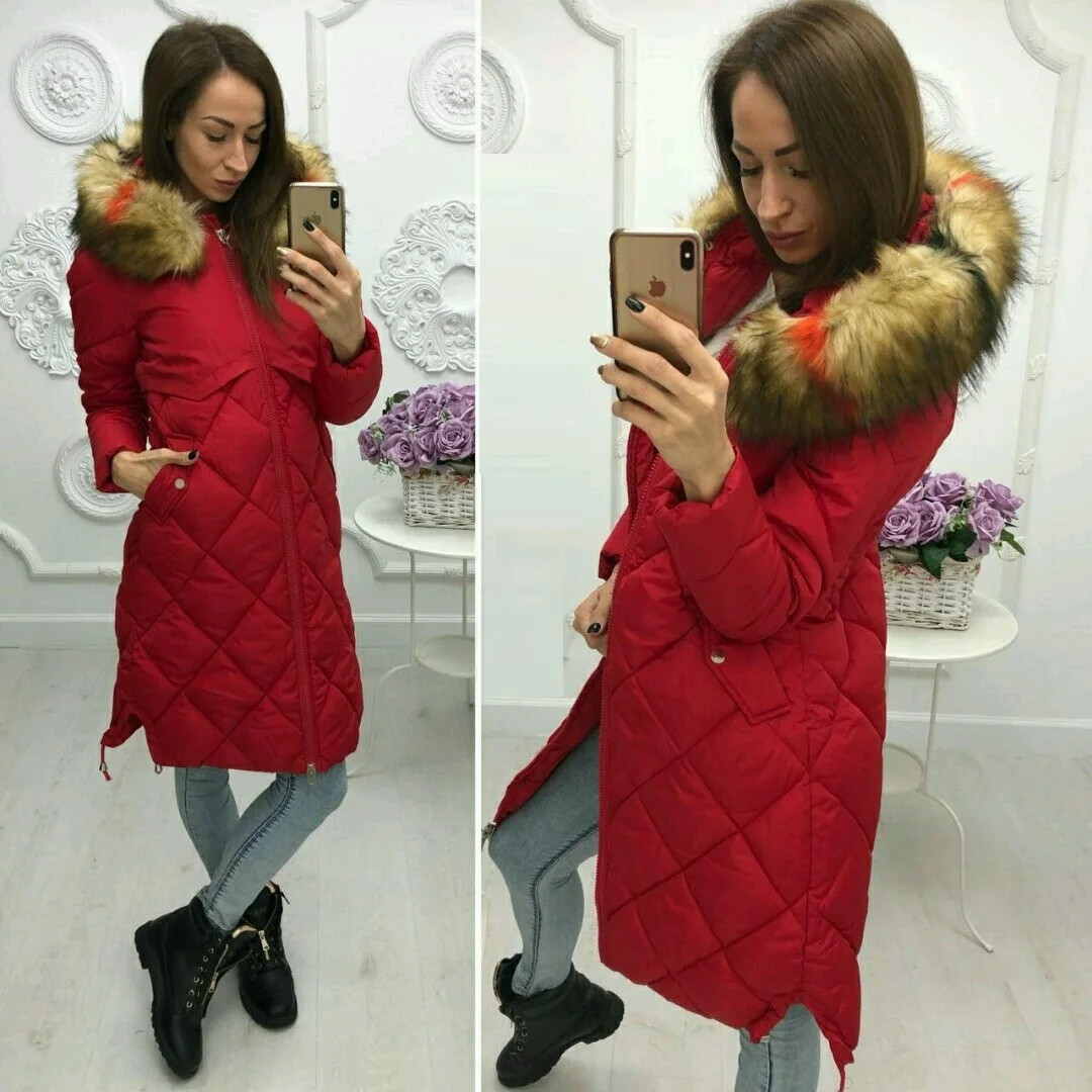Лето 2019 хит продаж женская модная теплая пуховая одежда средней длины с