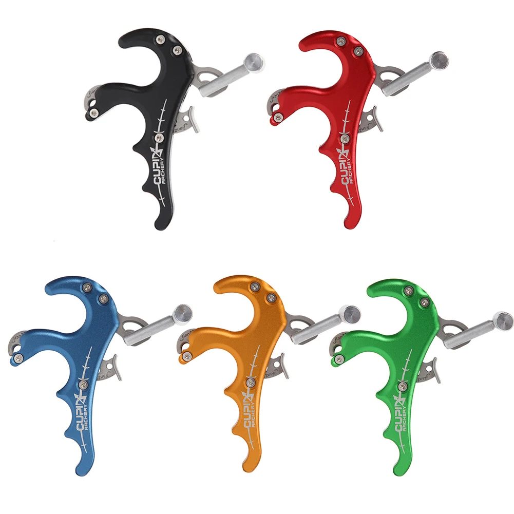 360° Rotation Compound 4finger Bow Release Aid With Adjustable Caliper