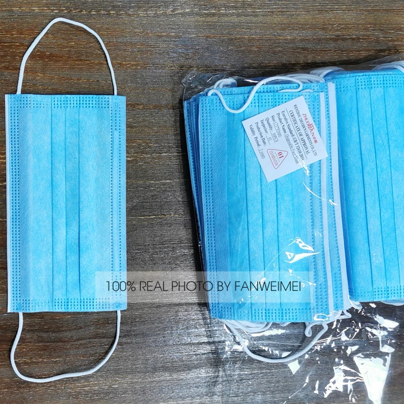 

100 PCS disposalable blue white face mask fast shipping protective KN90