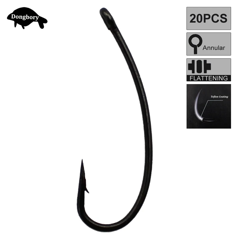 Hameçons longue tige 20PCS pour carpe avec revêtement téflon - Accroche robuste pour montage chod rig