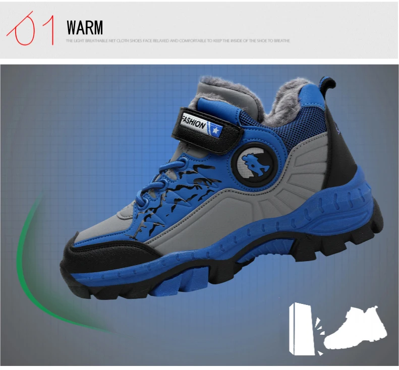 PINSEN 2019 Winter Kids Sneakers boys Outdoor Shoes Hiking Shoes children Shoes Boy Rubber Sole Non-slip Warm Sports Shoes (4)